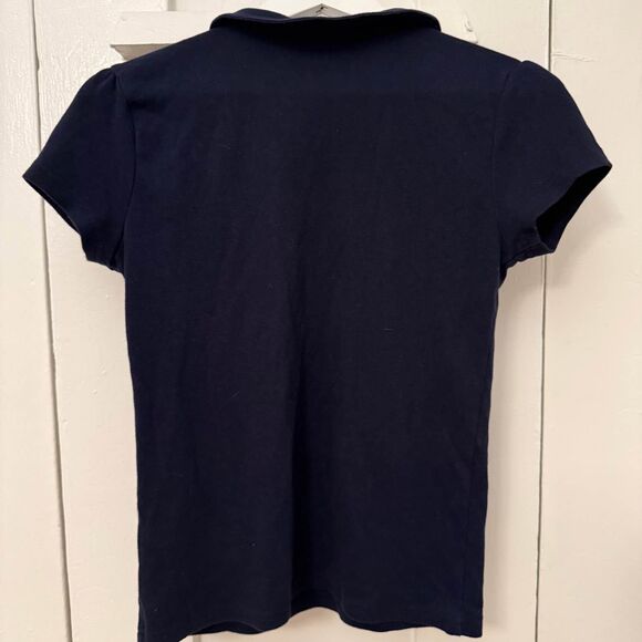 French Toast Girls Navy Polo Shirt – Puff Sleeve, Size Medium (10/12) - Picture 2 of 3